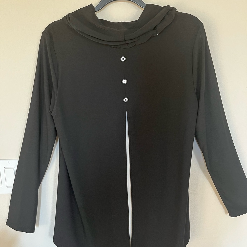Black Multiples Tunic Top With Unique Button And … - image 3